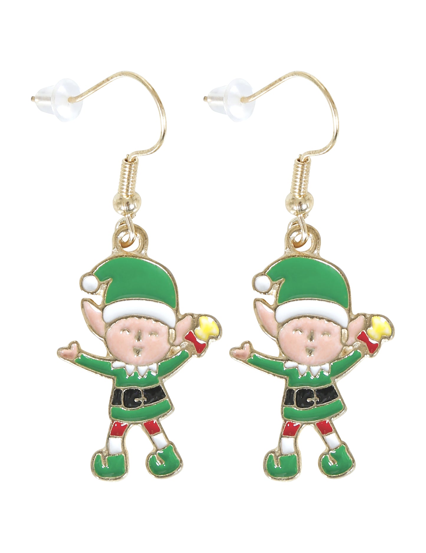 Cercei metalici elfi de Crăciun 