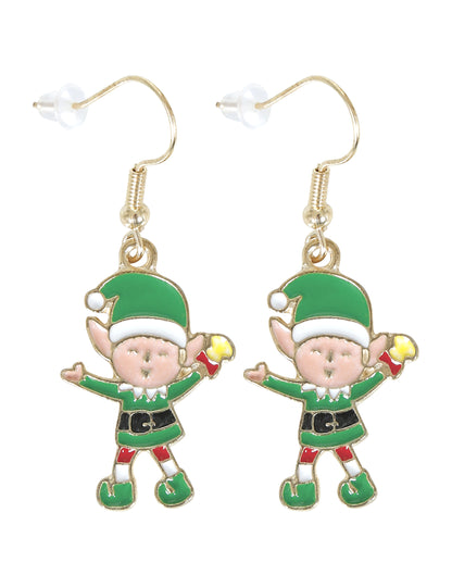 Cercei metalici elfi de Crăciun 