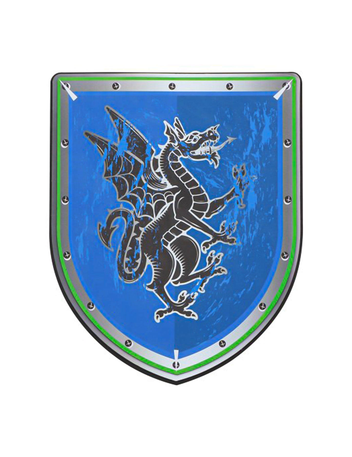 Bouclier de chevalier dragon bleu en mousse 35 cm