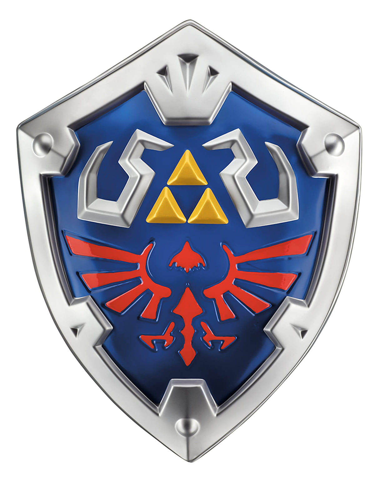 Bouclier Link Zelda™ pour enfant bleu et argent avec motifs rouges et dorés