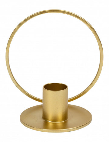 Suport pentru lumânare cerc din metal auriu 10 cm 