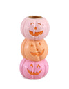 Bougeoir en résine avec 3 citrouilles souriantes 13 cm
