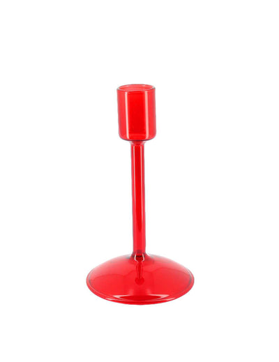 Sfeșnic Elegance din sticlă roșie 15 cm
