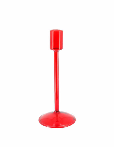 Sfeșnic Elegance din sticlă roșie 20 cm