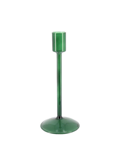 Sfeșnic Élégance din sticlă verde închis 20 cm