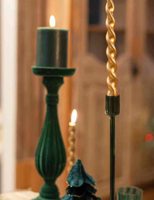 Sfeșnic Elegance din sticlă verde închis 30 cm