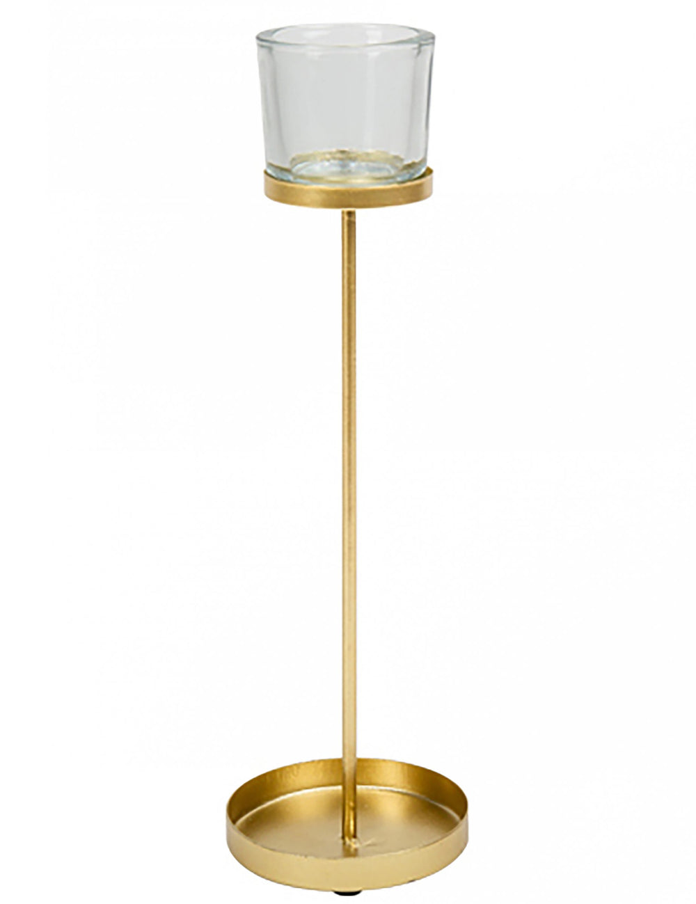 Bougeoir sur pied mariage et noël pour décoration métal or avec support en verre