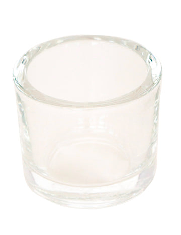 Suport rotund din sticlă transparentă pentru lumânări de ceai