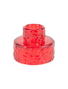 Bougeoir en verre rouge 6,5 x 5,3 cm