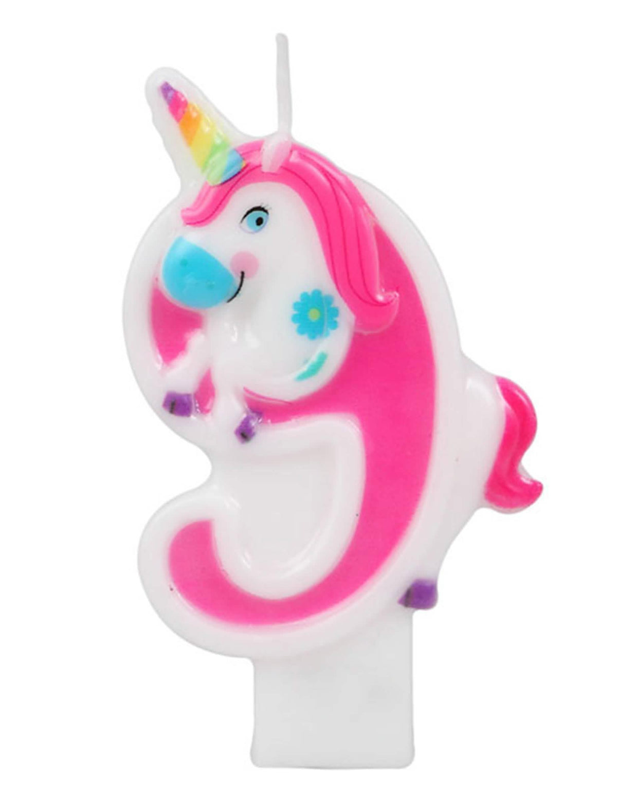 Cifra 9 pentru lumânare cifră unicorni roz