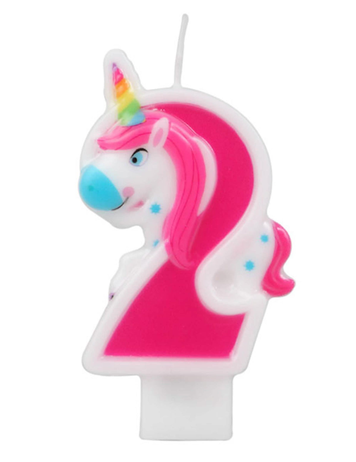 Cifra 2 a lumânării cifrul unicorni roz