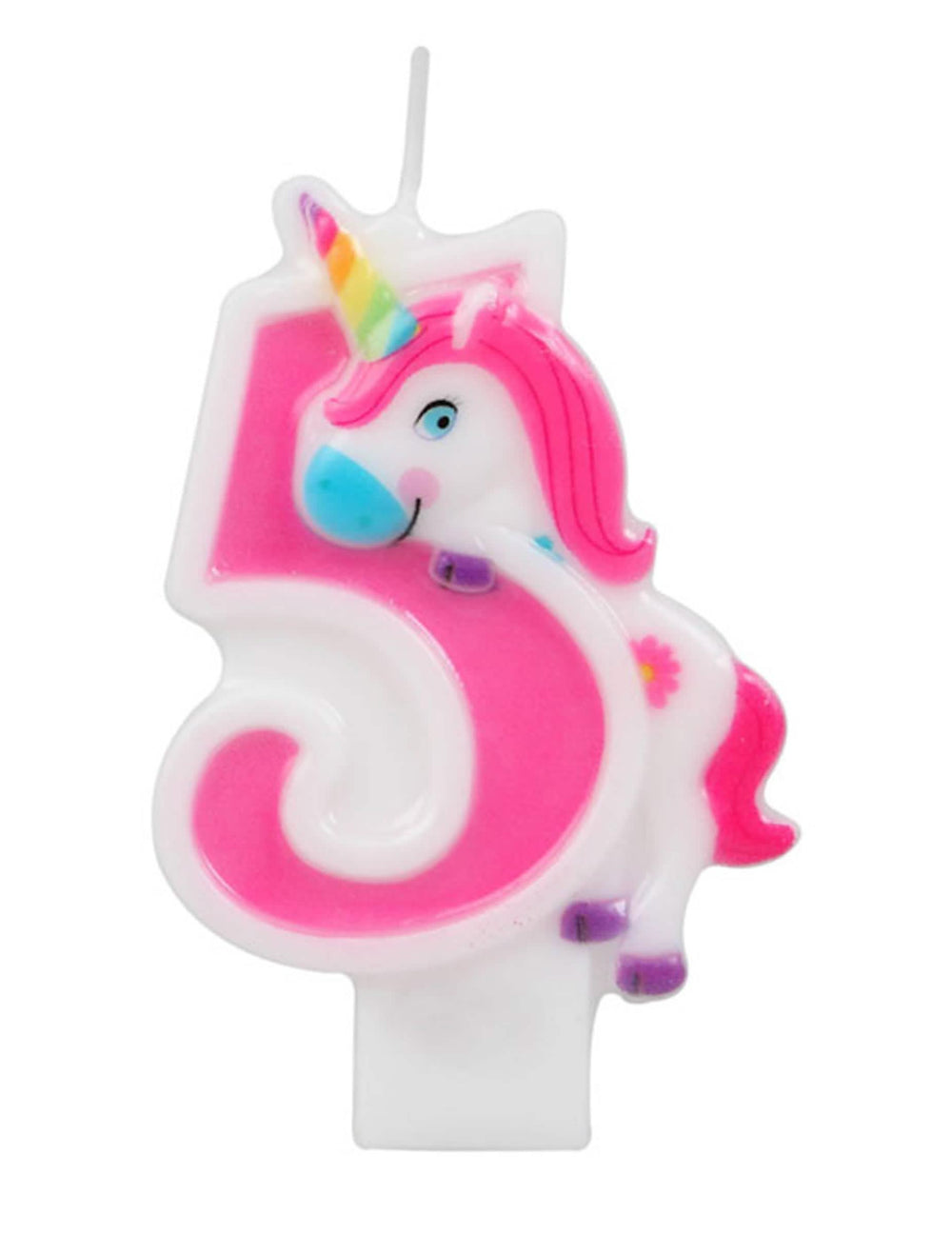 Cifra 5 de la lumânare cifră unicorni roz