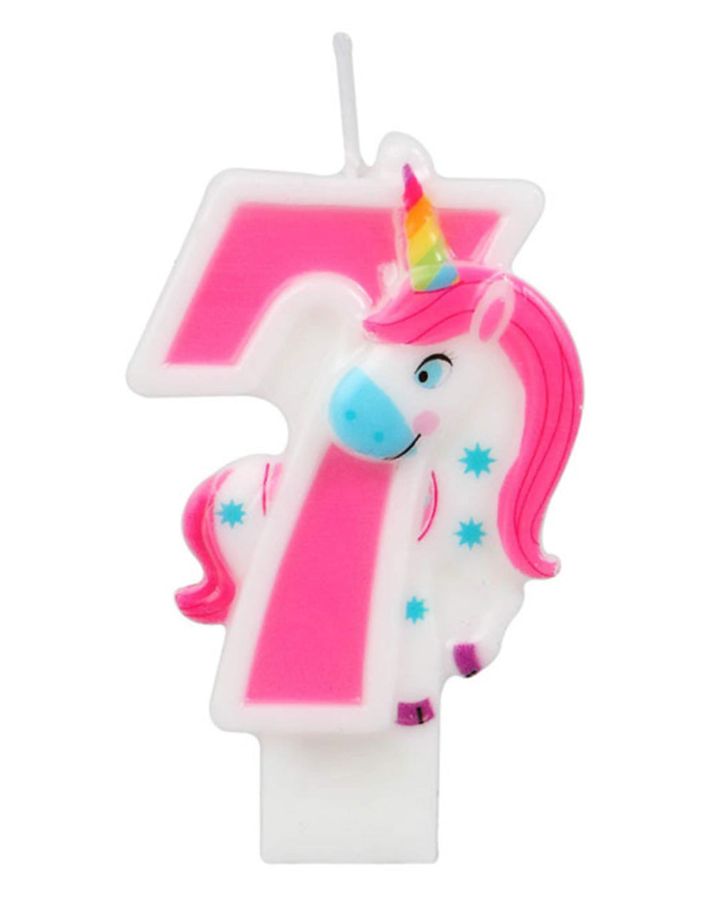 Cifra 7 de la lumânare cifra unicorni roz