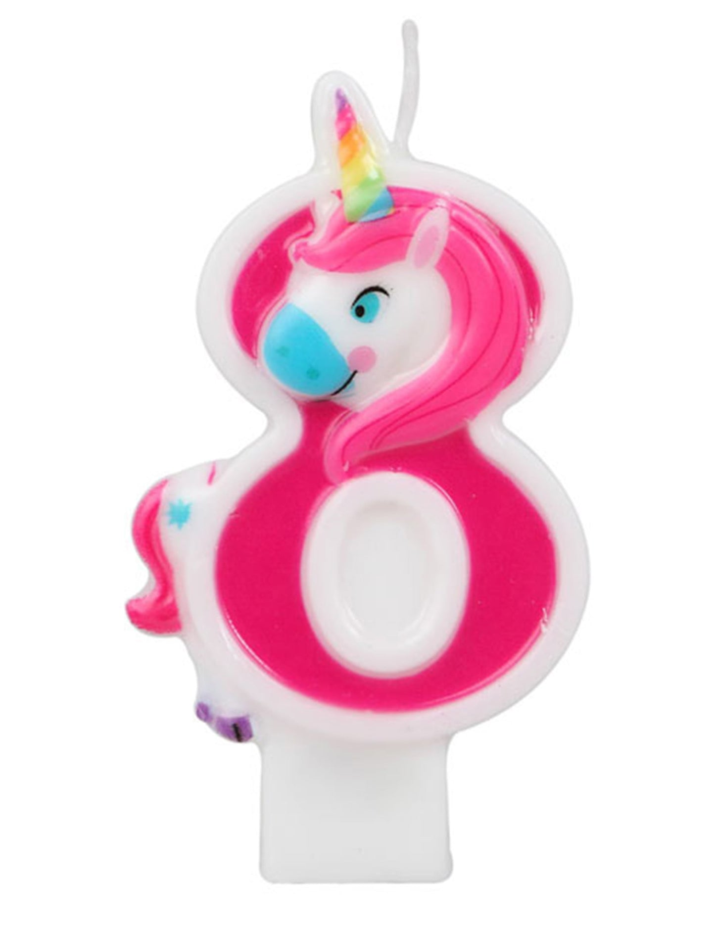 Chiffre 8 de la bougie chiffre licorne rose