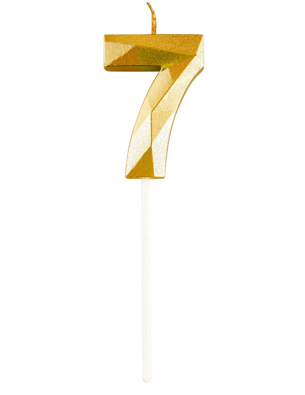 Chiffre 7 de la bougie chiffre pour anniversaire dorée effet diamant