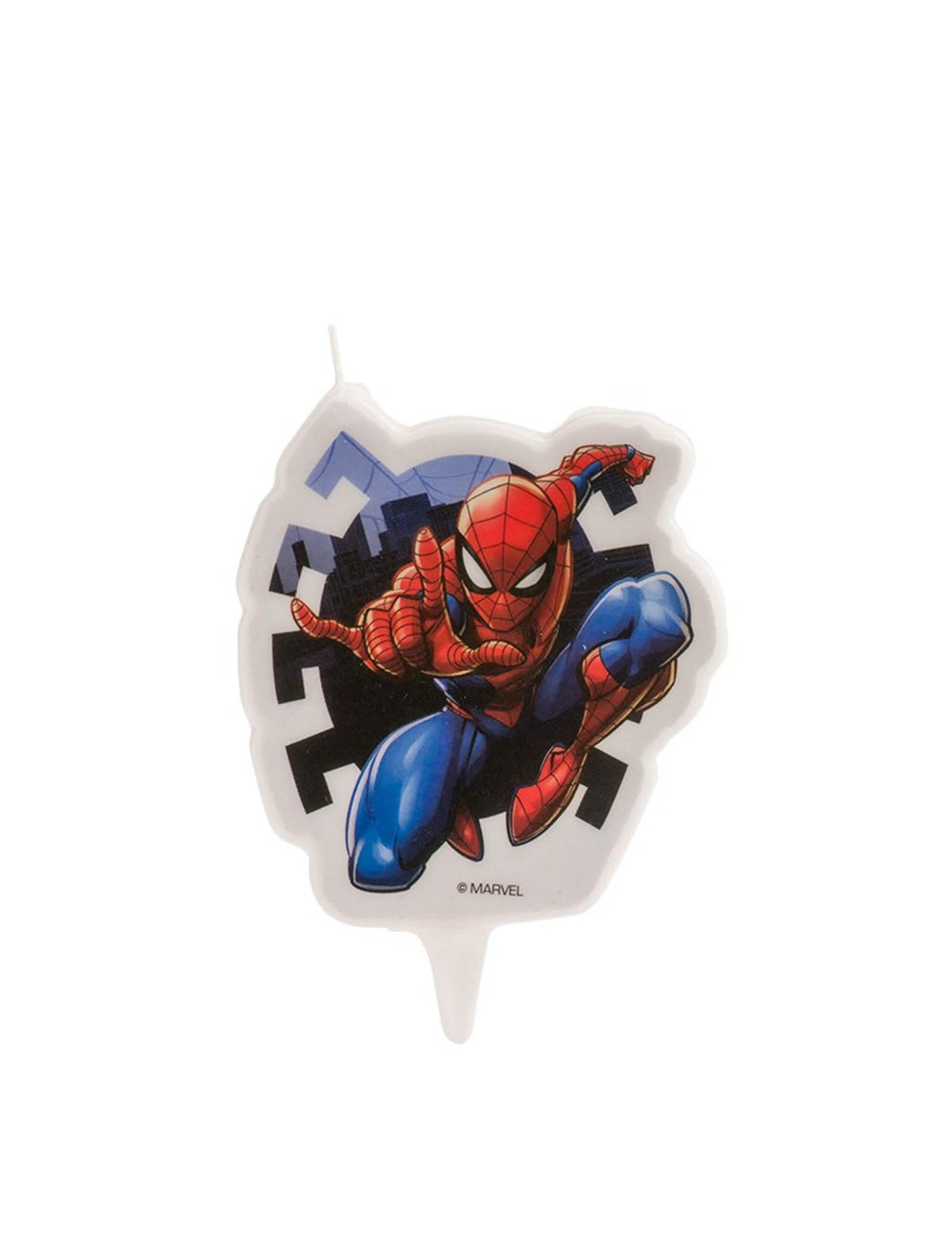 Lumânare aniversare Spiderman pentru copil roșu și albastru