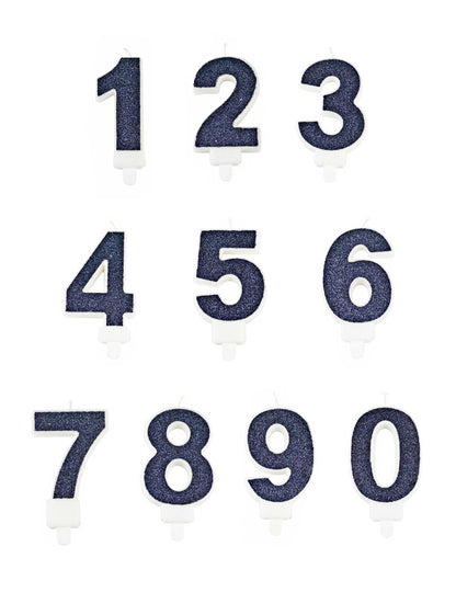 Lumânare cu paiete albastre Bobbèche Navy 7,3 cm