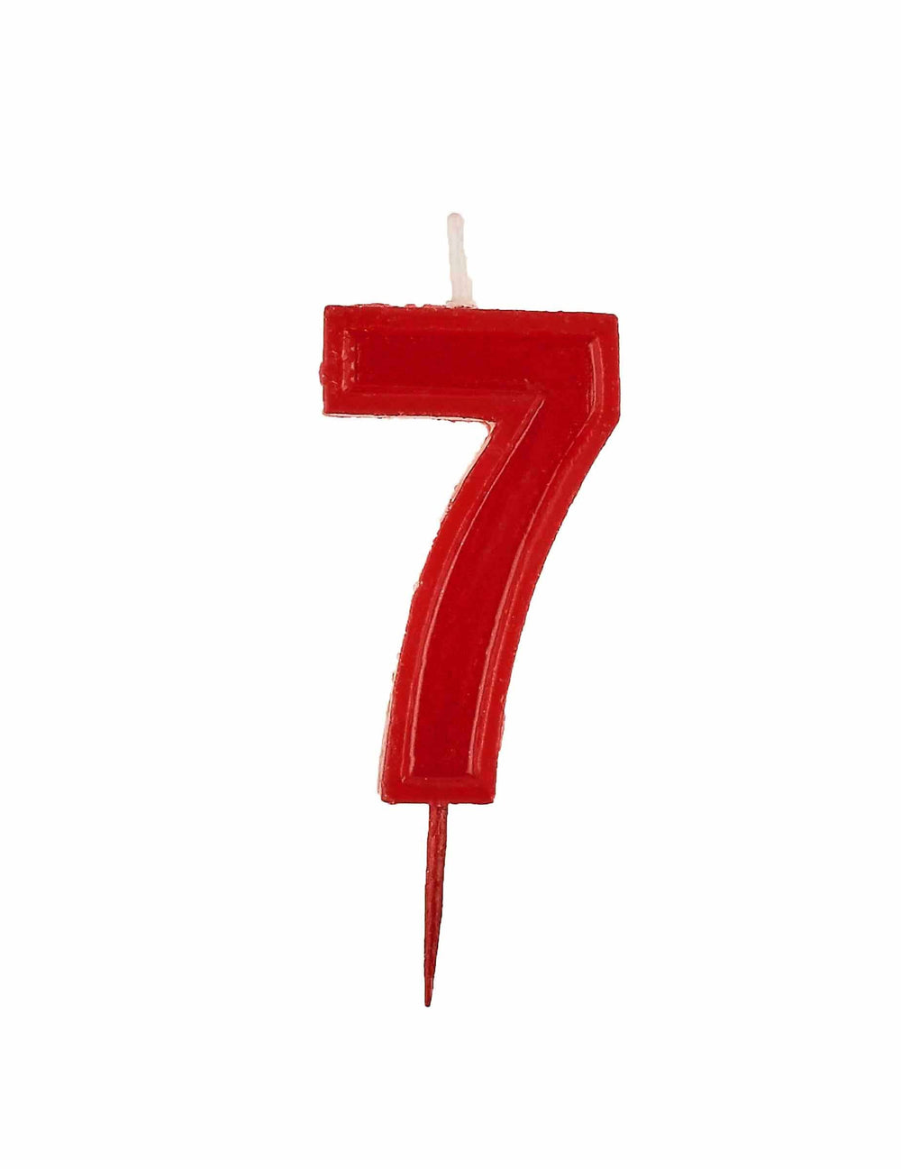 Lumânare cifră 7 aniversare roșu strălucitoare