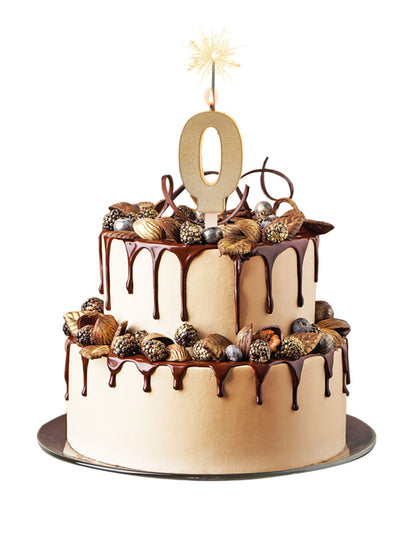 Lumânare sclipitoare cu număr și scânteie magică aurie