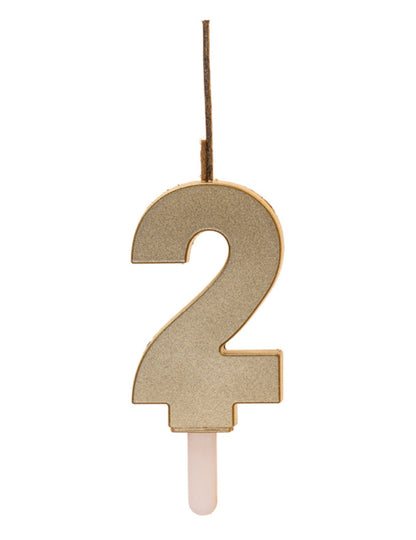 Lumânare sclipitoare cu număr și scânteie magică aurie