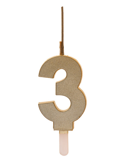 Lumânare sclipitoare cu număr și scânteie magică aurie