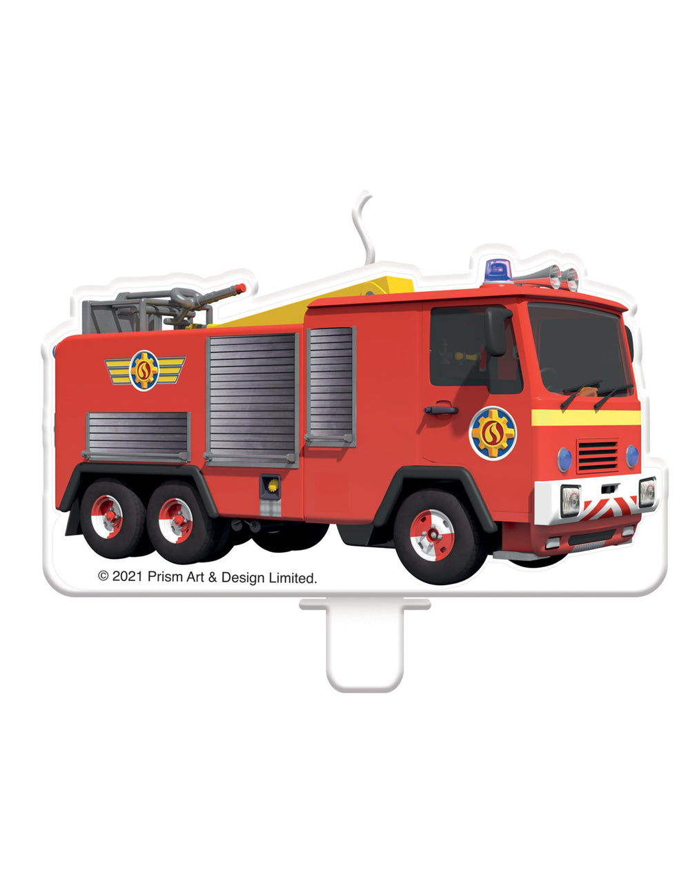 Bougie d'anniversaire camion Sam le Pompier pour enfant rouge
