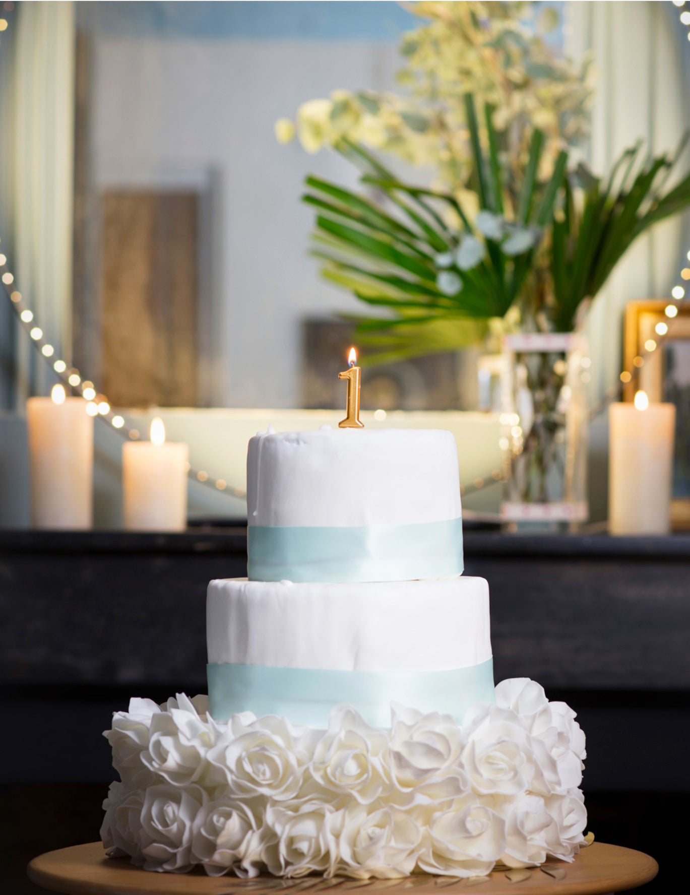 Lumânare de ziua de naștere cu numărul 1, auriu metalic, 4.3 cm cu vârf