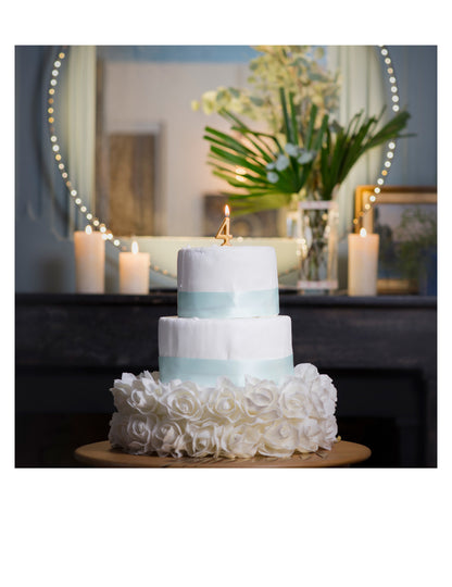 Lumânare de ziua de naștere cu numărul 4, auriu metalic, 4.3 cm ceară