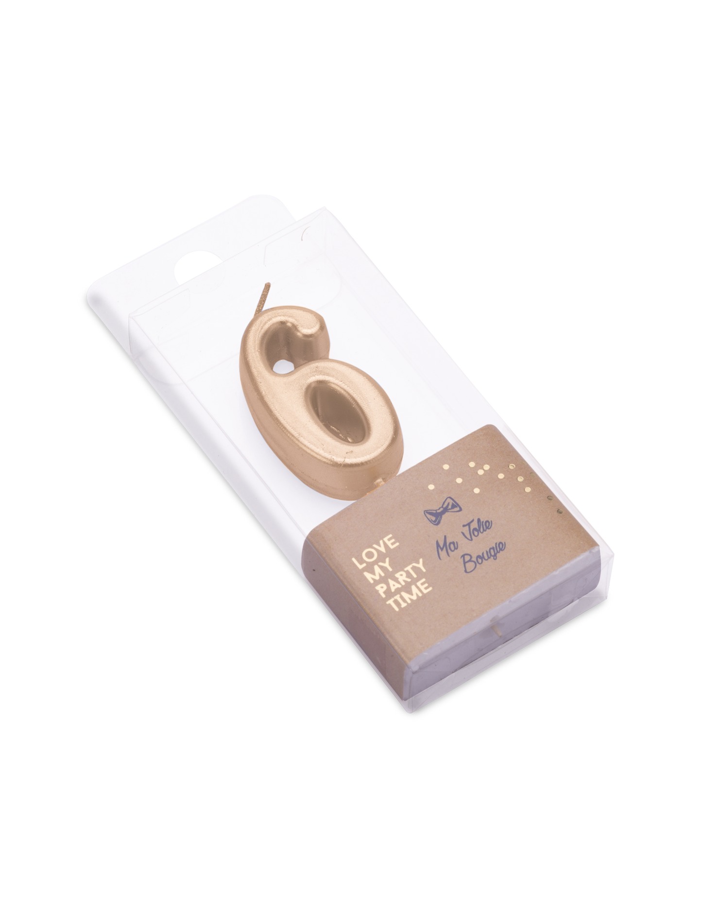 Lumânare de ziua de naștere cu numărul 6, auriu metalic, 4.3 cm cu vârf