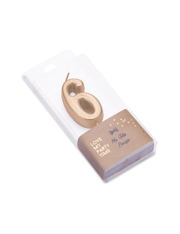 Lumânare de ziua de naștere cu numărul 6, auriu metalic, 4.3 cm cu vârf