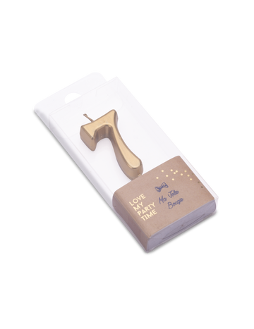 Lumânare de ziua de naștere cu numărul 7, auriu metalic, 4.3 cm în vârf