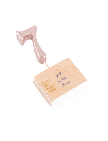 Lumânare de ziua de naștere cu numărul 7, auriu roz, 4.3 cm metalic