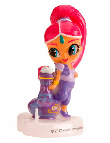 Bougie d'anniversaire Shimmer pour enfant rose et violette 3D