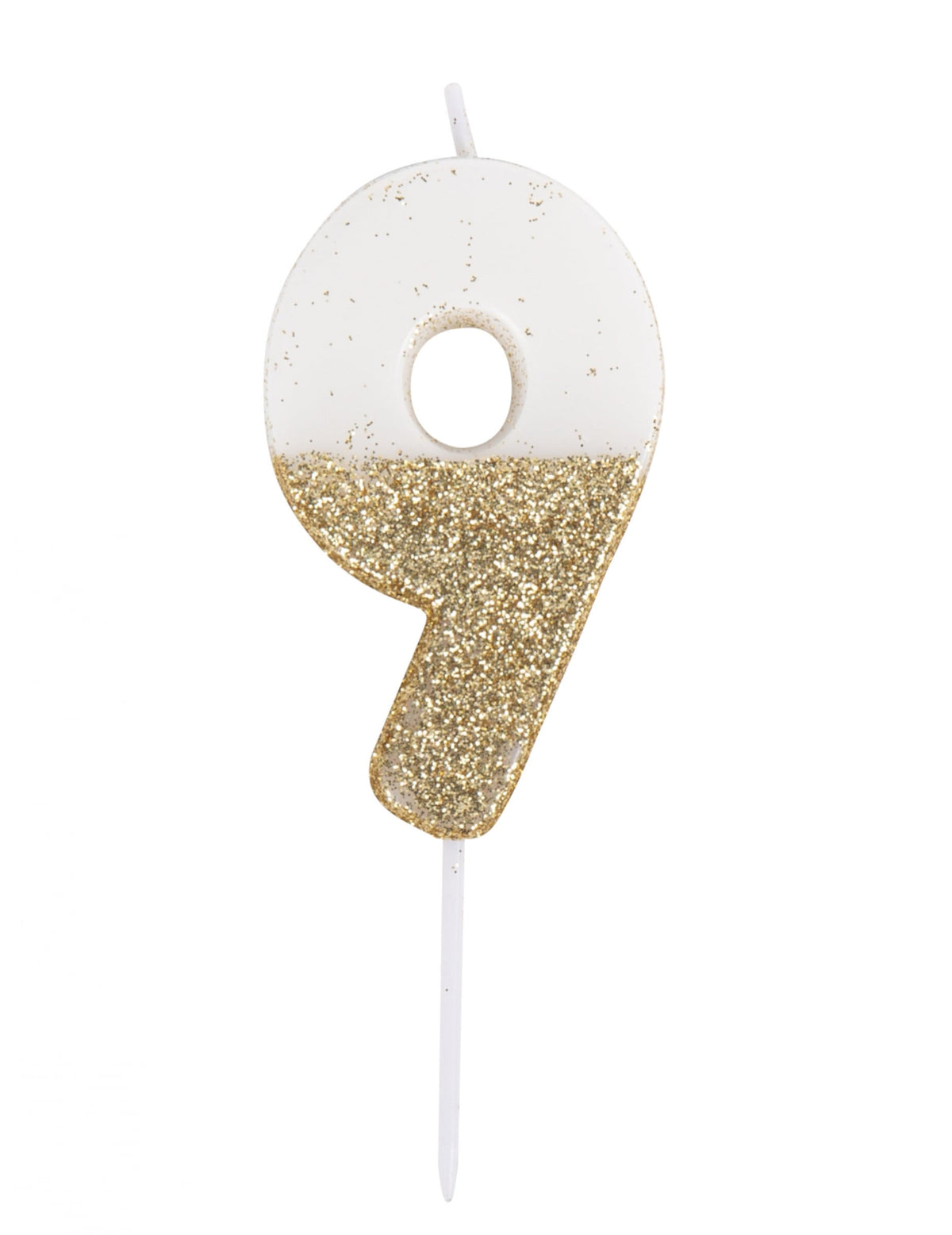 Chiffre 9 de la bougie sur pique pour anniversaire