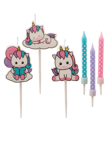 15 lumânări pastelate de unicorn pentru tort