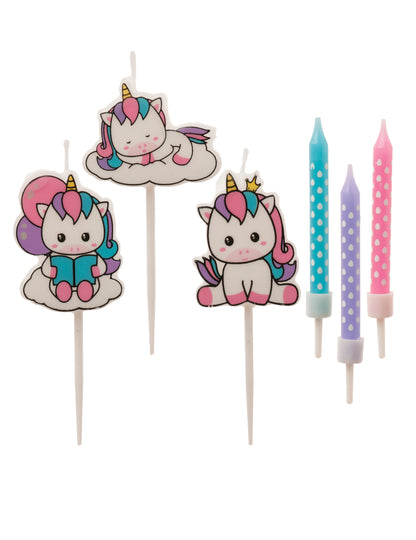 15 lumânări pastelate de unicorn pentru tort