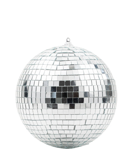 Glob disco suspendat din sticlă oglindită, argintiu, 16 cm, suprapunabil, decorațiune disco