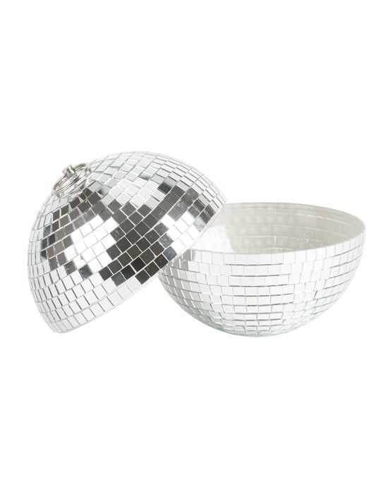 Boule à facettes emboitable argentée 16 cm