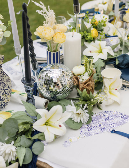 Glob disco suspendat din sticlă oglindită, argintiu, 16 cm, suprapunabil, decorațiune disco