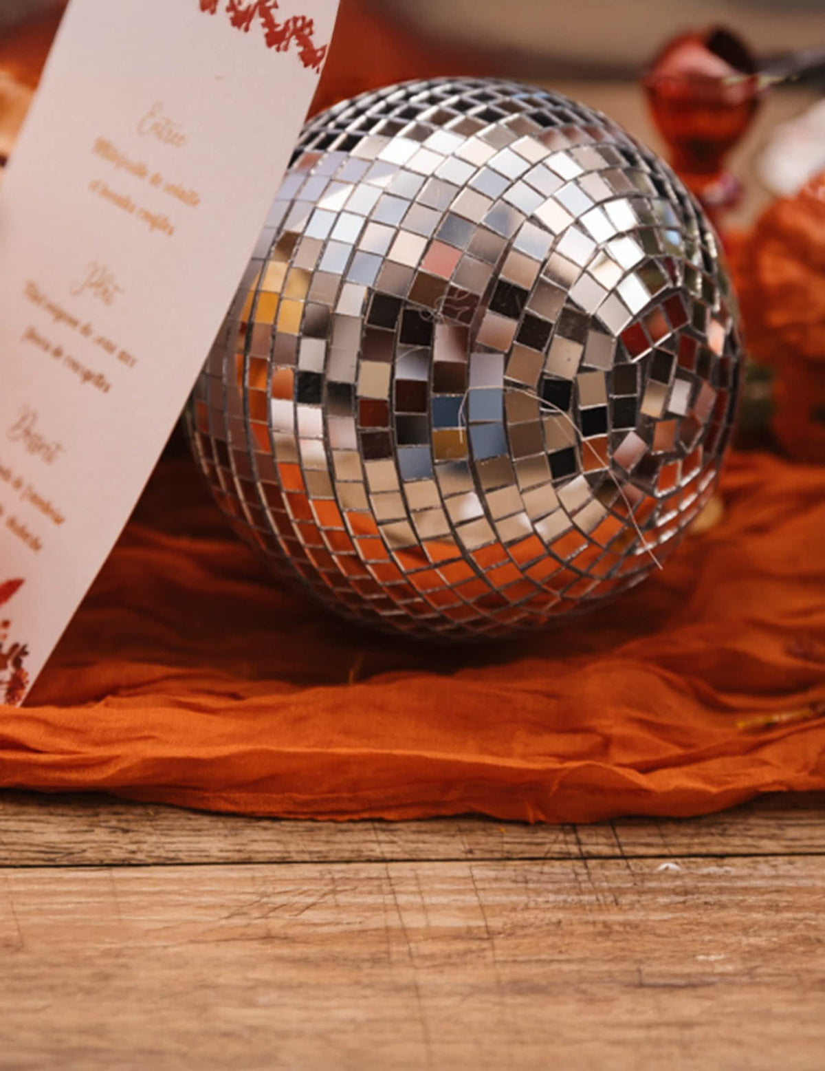 Glob disco suspendat din sticlă oglindită, argintiu, 16 cm, suprapunabil, decorațiune disco