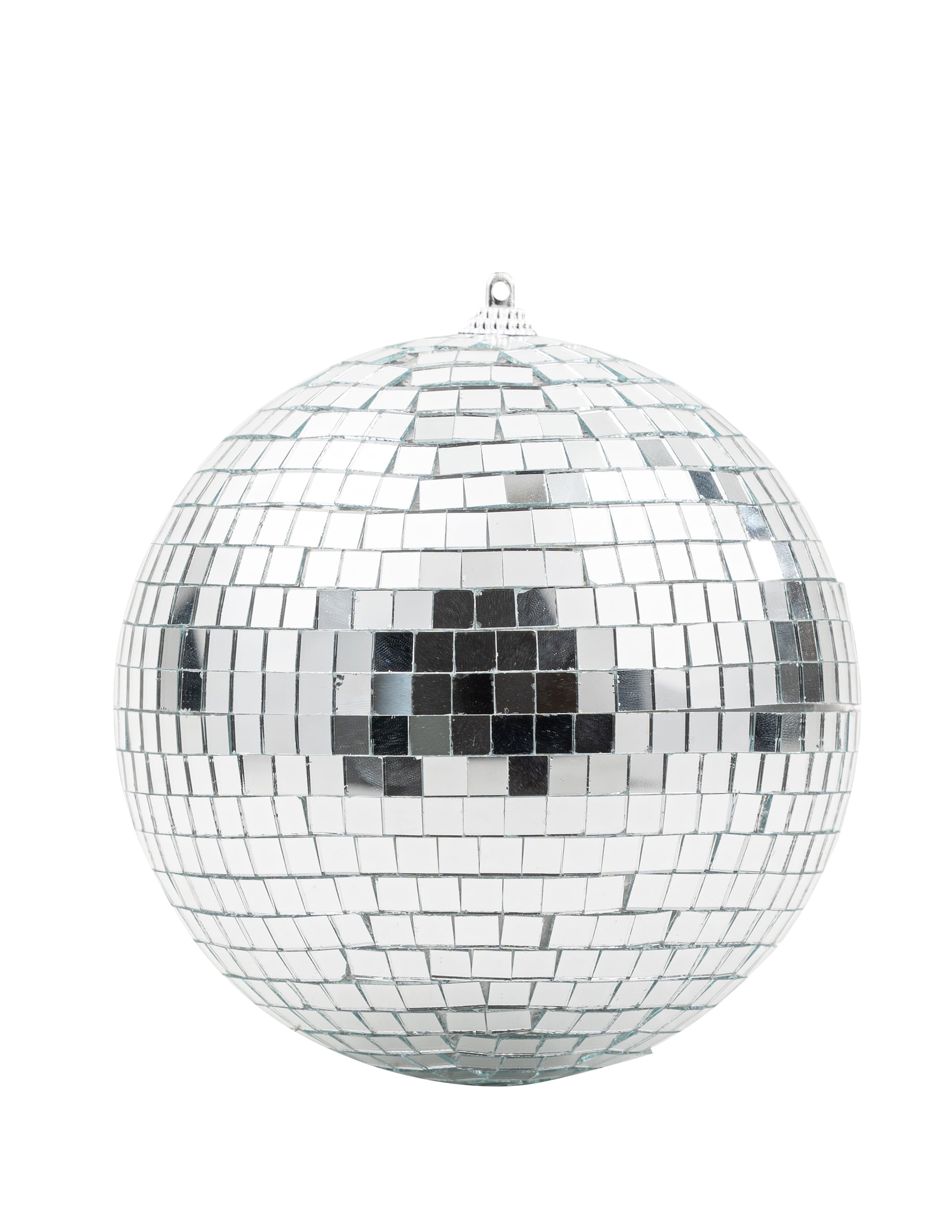 Boule à facettes à suspendre déco disco argent en verre miroir emboîtable