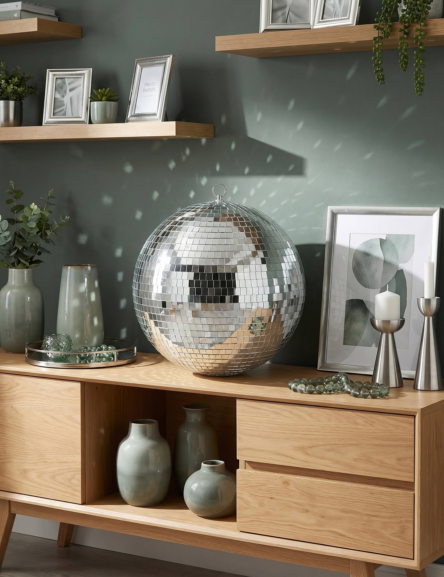 Bile disco argintie 50 cm 