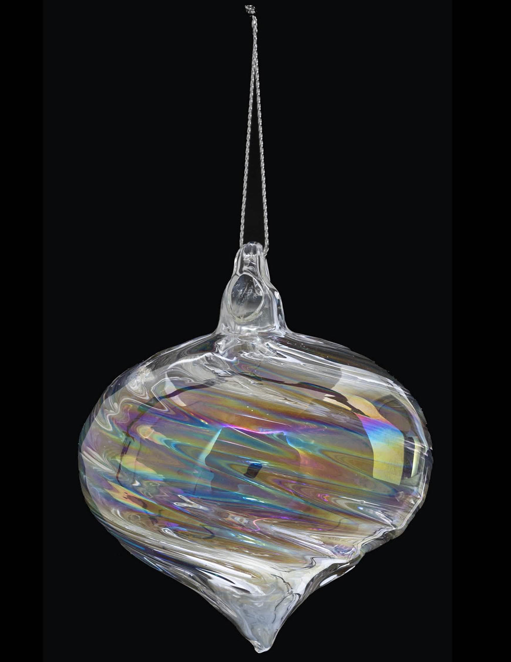 Globă de crăciun din sticlă în formă de picătură pentru decor iridescent de petrecere