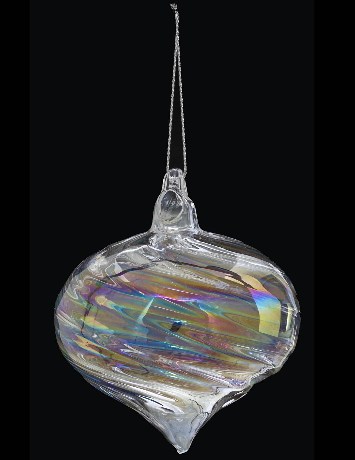 Globă de crăciun din sticlă în formă de picătură pentru decor iridescent de petrecere
