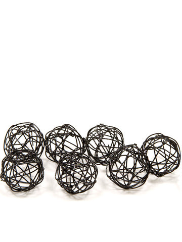 12 bile decorative metalice negre 2 cm pentru decorarea mesei 