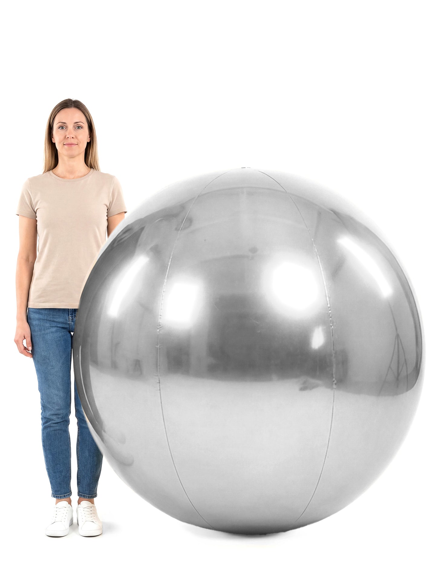 Minge oglindă gonflabilă argintie 120 cm 