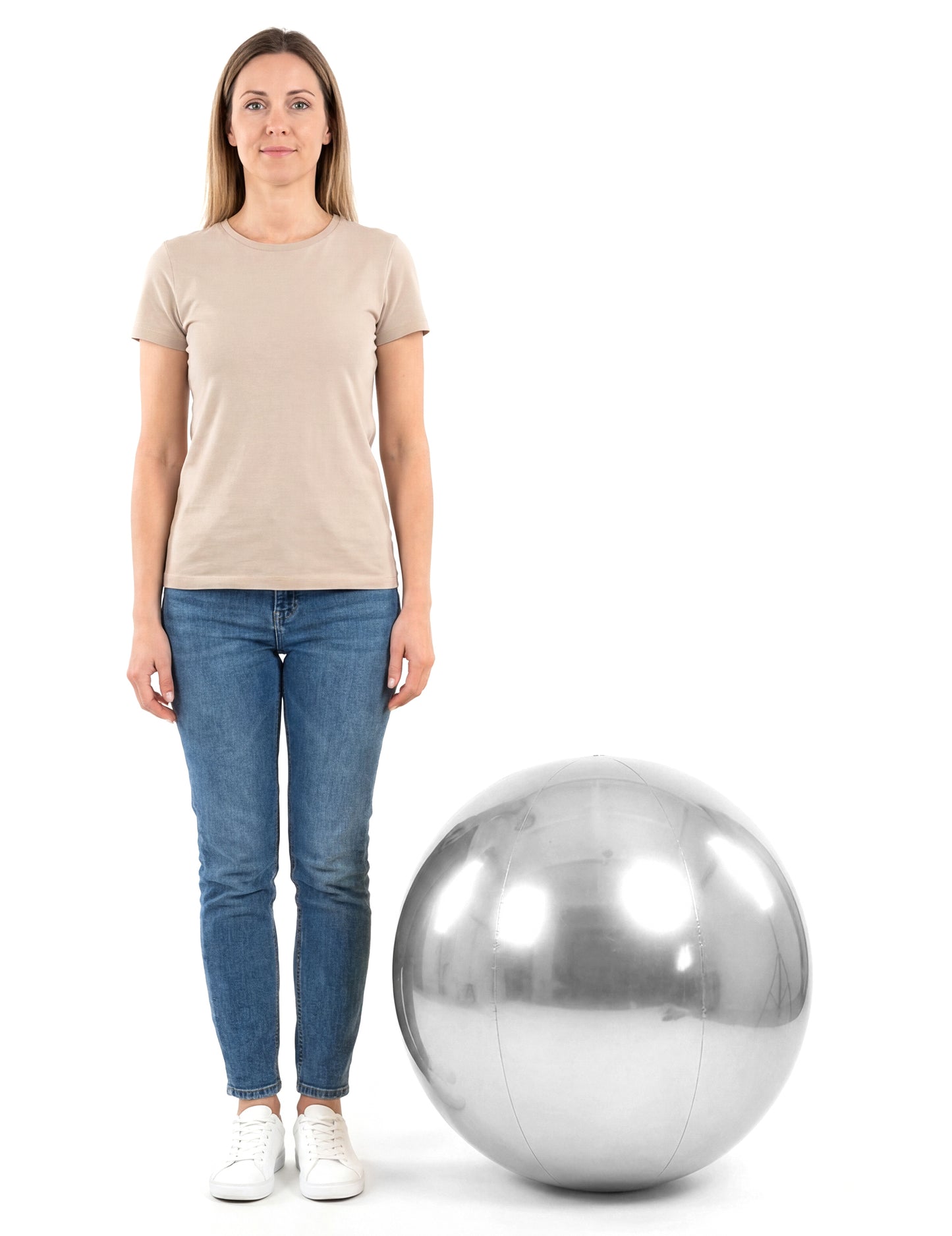 Minge oglindă gonflabilă argintie 60 cm 