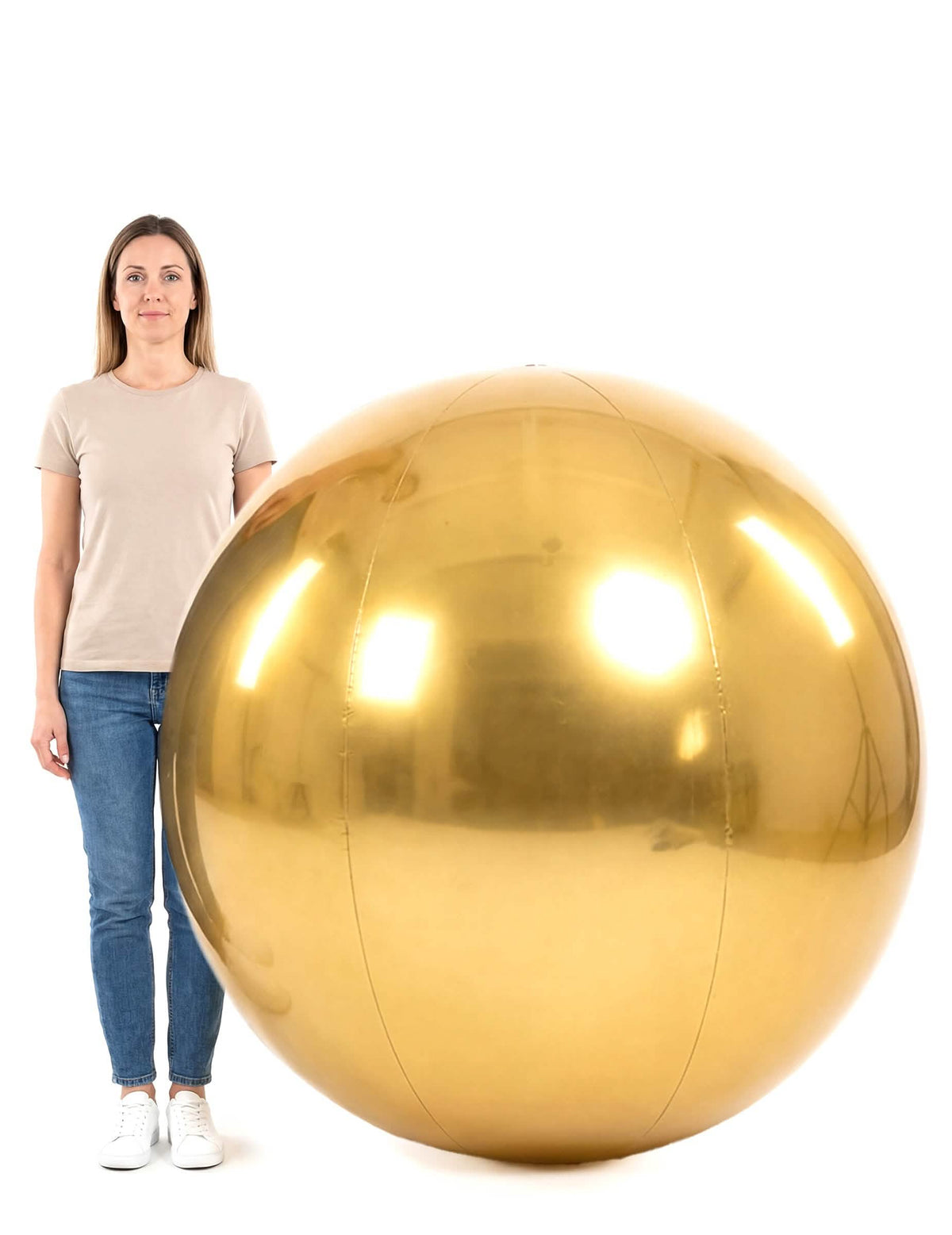 Minge oglindă gonflabilă aurie 120 cm 