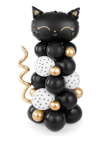 Buchet de baloane pisică neagră 140 x 83 cm, Set de 61 de piese