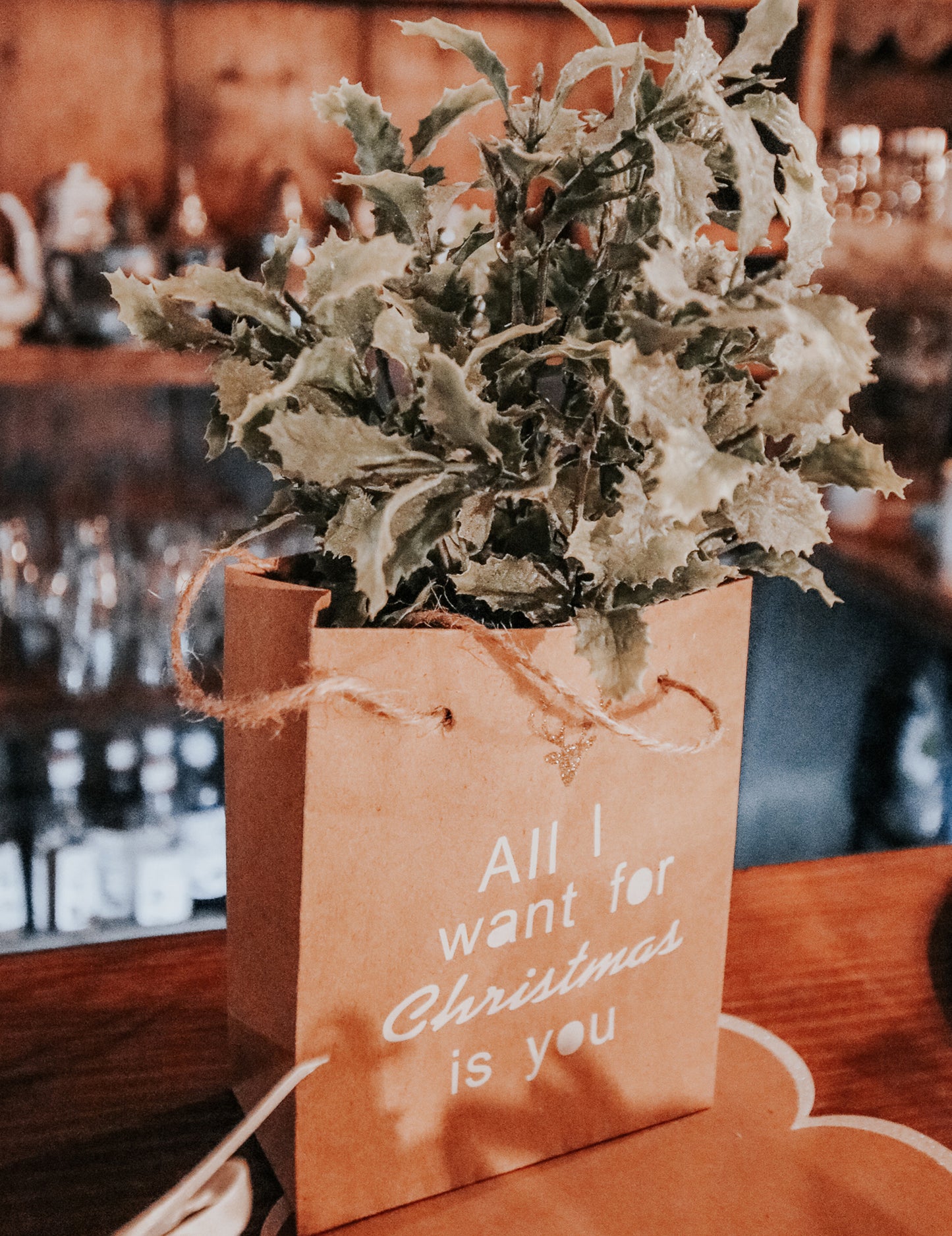 Buchet frunze de ilex 35 cm 